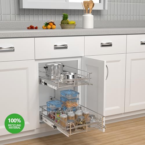 2 Tier Cabinet Pull Out Shelves (11 x 22 Inch)