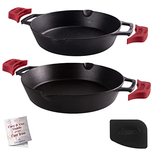 Cast Iron Skillet Set (Dual Handle Skillet / 10"+12")