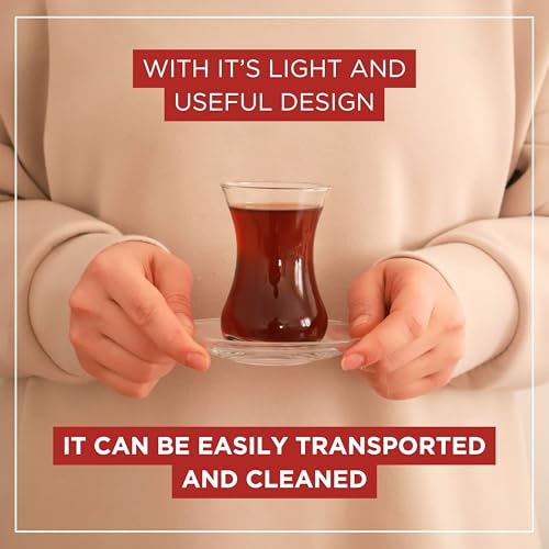 Turkish Tea Glass Set of 6 with Saucers (6 Count)