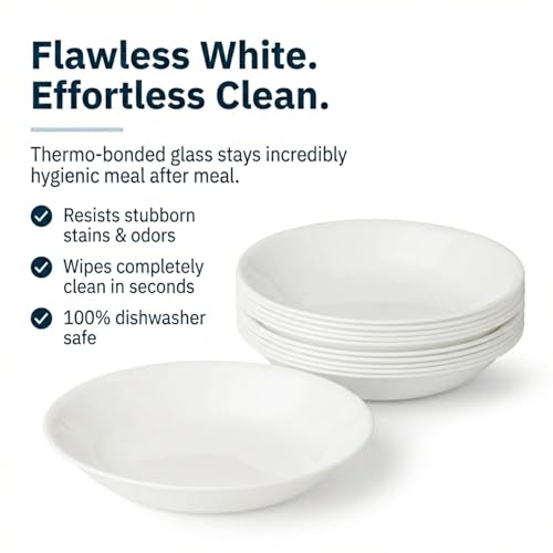 Vitrelle 6 Piece Bowl Set Triple Layer Glass and Chip Resistant (6PC 20oz Bowls)