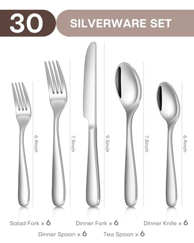 30 Piece Flatware Set for 6 (30 Count)