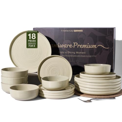 Stoneware Dinnerware Set for 6 (White Honey)