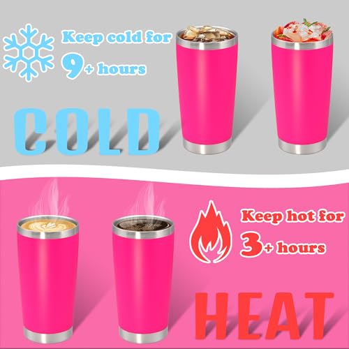 20 oz Tumbler Insulated Tumblers Stainless Steel Coffee Mug (Hot Pink)