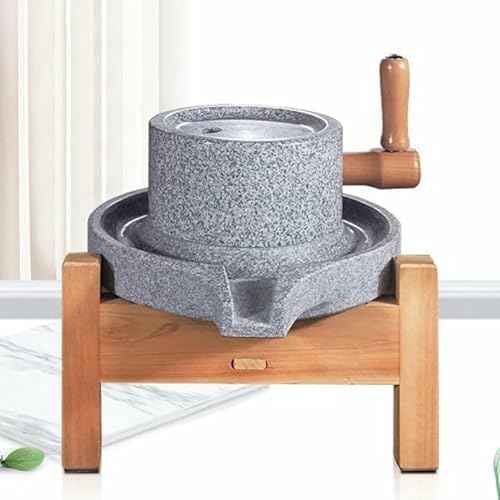 Manual Grain Mill Grinder, Natural Granite Flour Mill for Grinding Rice, Seeds, Coffee Beans - 25cm x 40cm, Durable & Efficient Kitchen Tool for Homemade Baking