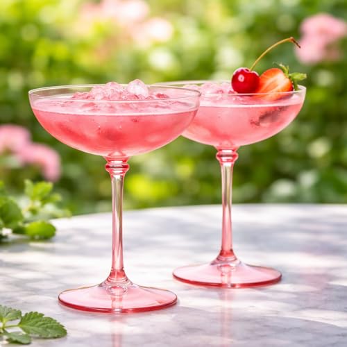 48 Pcs Plastic Coupe Glasses 9 oz Disposable Martini Glasses for Cocktails (48 Count)