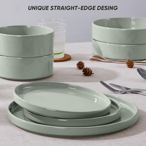 8 Piece Stoneware Dinnerware Sets with Pasta Bowls (8 Count)