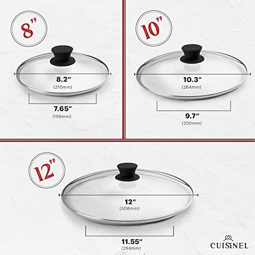 Cast Iron Skillets Set + Glass Lids (8"+10"+12")