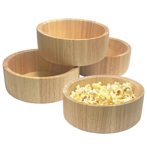 Woodard & Charles Rubberwood Ind Salad & Snack Bowls (6.5" x 2.5" Rubberwood Individual Bowls - Set of 4)