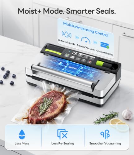 98kPa Vacuum Sealer with FoodTrace Label Printing & Food Management App