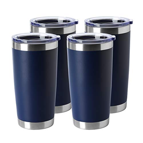 20oz Stainless Steel Tumblers Bulk (Navy-A / 4 Count (Pack of 1))