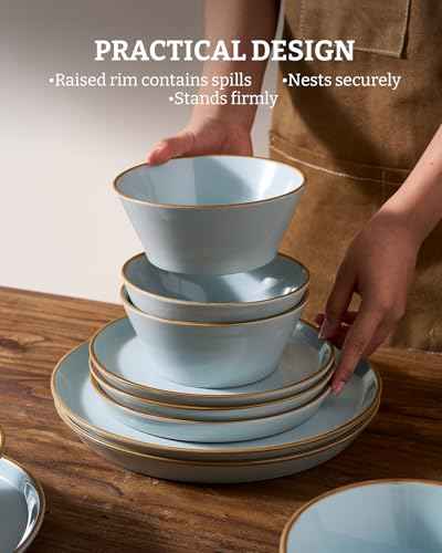 Saturn Plates and Bowls with Rim (18 Count)