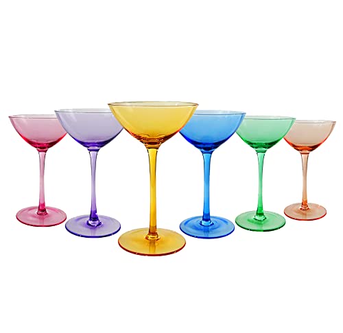 Colored Coupe Glasses Set of 6 (6 Count)