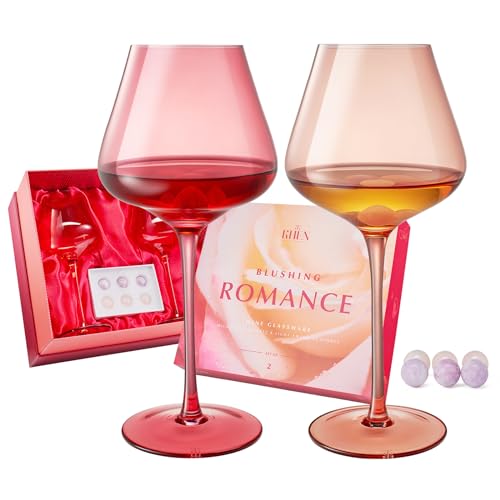 Romance Red & Pink Crystal Wine Glasses