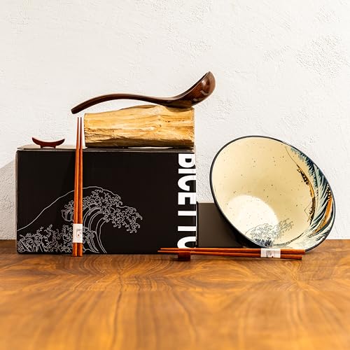 Large Ramen Bowl Set (Great Wave / 9 inch)