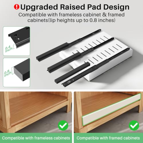 Pull out Cabinet Organizer (White / 17"D×9"-14"W(2 Pack))