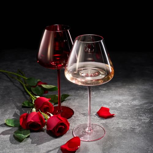 Love Red & Pink Crystal Wine Glasses