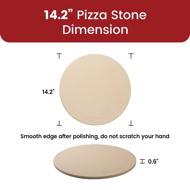 K ROCKSHEAT Pizza Stone for Oven and Grill 14.2 Inch Round