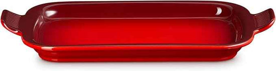 Le Creuset Stoneware Rectangular Dish with Platter Lid, 3 qt., Cerise