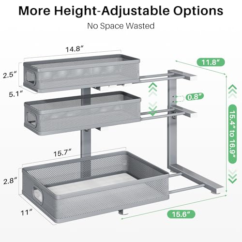 Under Sink Organizer (Gray / 1 Pack)