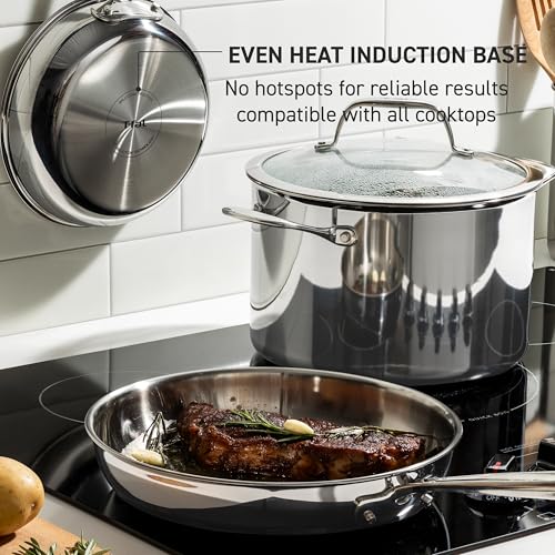 Pro Tri Ply Stainless Steel 6 qt Dutch Oven Pot with Lid