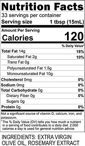Rosemary Infused Extra Virgin Olive Oil from California (8.45 Fl Oz)