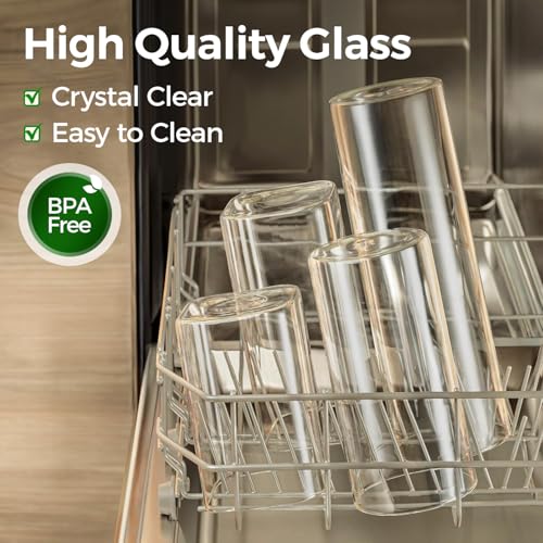 Square Glass Containers with Lids 0.7 Qt (0.7 qt x 4)