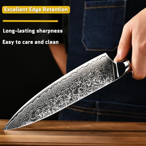 Chef Knife 67 Layers VG10 Damascus Kitchen Knife 8 Inch Sharp Knife Wood Handle