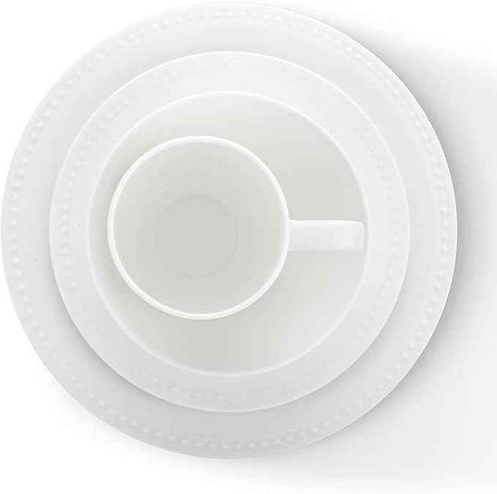 Stone lain Bone China Pinpoint Embossed 32 Piece Dinnerware Set, White