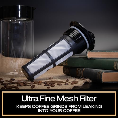 Glass Cold Brew Coffee Maker for Iced Coffee (1 Quart)