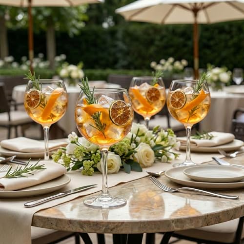 Voglia Nude 20 Ounce Gin Balloon Glasses Set Of 12 Crystal Red Wine Glasses (12 Count)