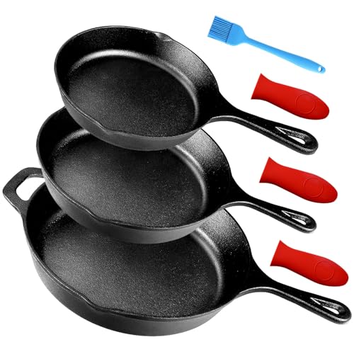 Cast Iron Skillets 3 (6", 8" & 10")
