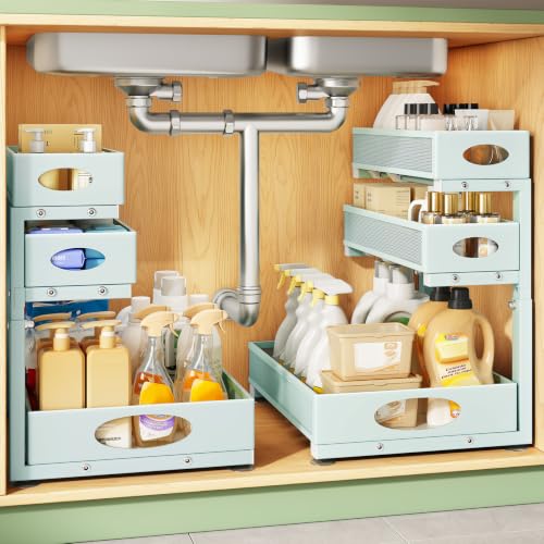 Under Sink Organizer 3 (2-Pack / LightBlue)