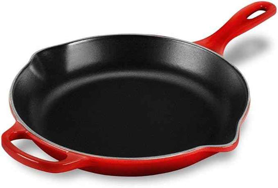 Le Creuset Enameled Cast Iron Signature Iron Handle Skillet, 10.25", Cerise
