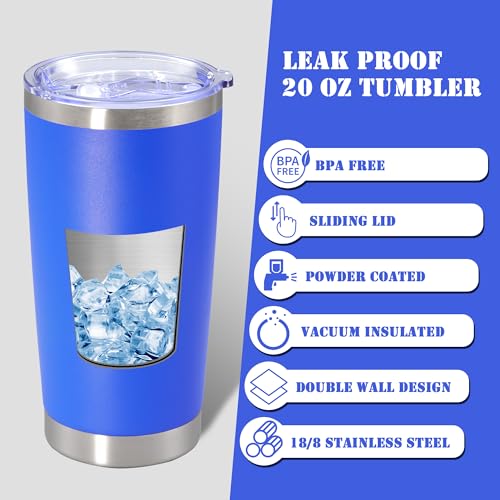 20 oz Tumbler Insulated Tumblers Stainless Steel Coffee Mug (Dark Blue)
