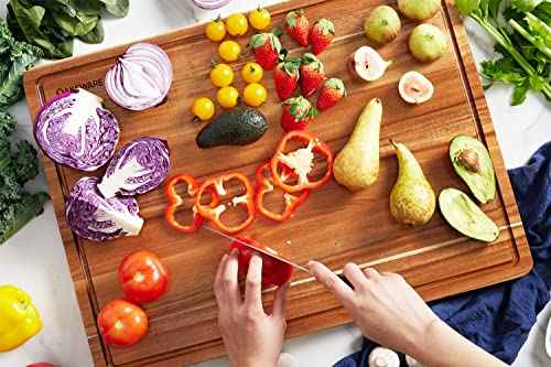 30 x 22 Inch Extra Large Acacia Wooden Cutting Board for Kitchen