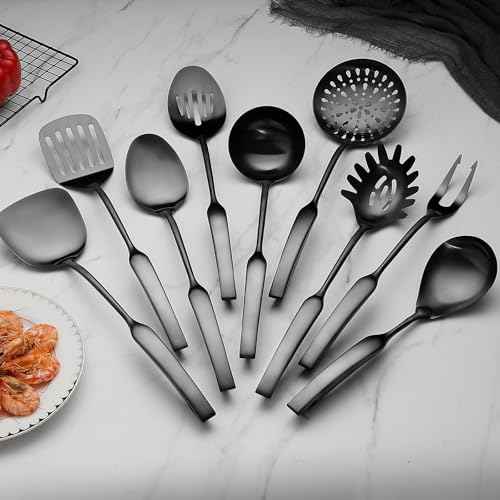 9PCS Silverware Set for 304 Stainless Steel Kitchen Utensils Set Cooking Utensil Set (9 Count)