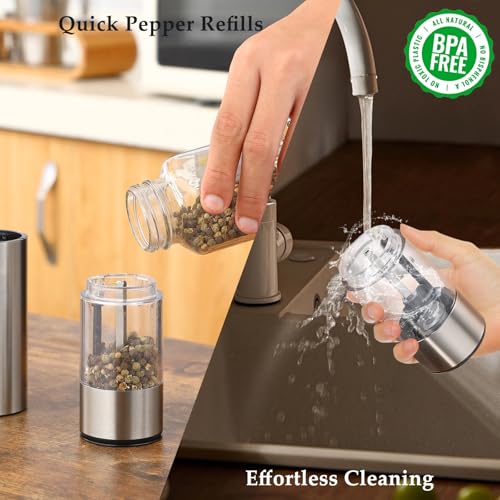Electric Salt and Pepper Grinder Set (Stainless Steel)