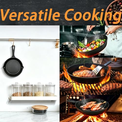 Cast Iron Skillet Set 3 Piece 6 8 10 Inch Pre (6.8.10)
