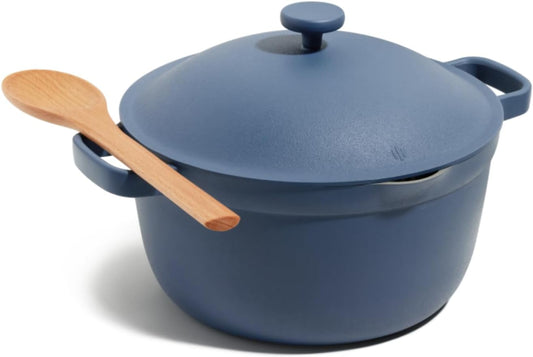 Our Place Perfect Pot - 5.5 Qt. Nonstick Ceramic Sauce Pan with Lid | Versatile Cookware for Stovetop and Oven | Steam, Bake, Braise, Roast | PTFE and PFOA-Free | Toxin-Free, Easy to Clean | Blue Salt - Nestoria