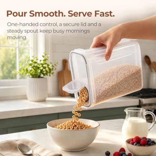 Airtight Cereal Storage Containers with Lids 6.7Qt 2Pack (6.7Qt-Rectangle)