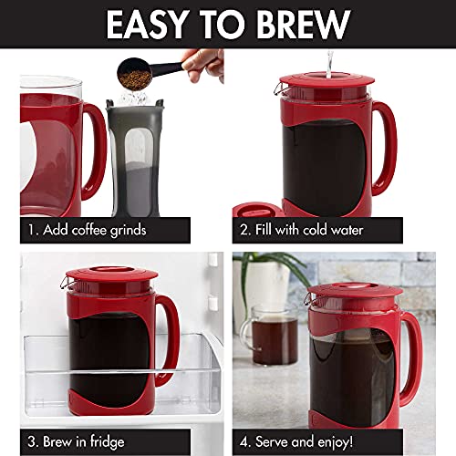 Burke Deluxe Cold Brew Iced Coffee Maker (1.6 Quart / Red)