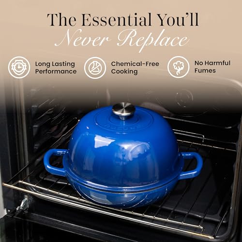 Enamelled Cast Iron Dutch Oven Pot (Dark Blue)