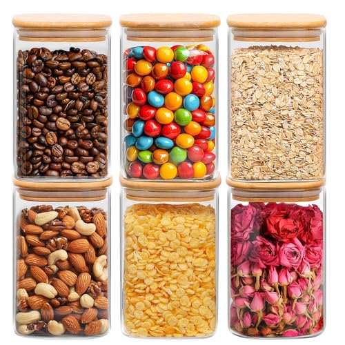Glass Storage Containers with Lids 1.2 Qt (1.2 qt x 6)