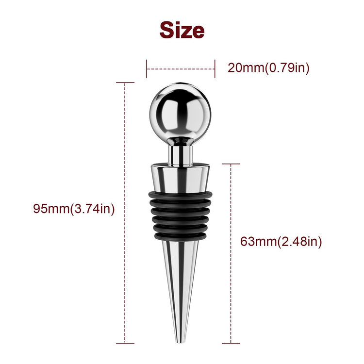 Wine Stoppers for Wine Bottles 3Pcs Vacuum Wine Bottle Stopper with Silicone Reusable Wine Corks (3 Count)