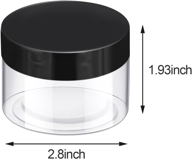 SATINIOR 6 Pack 5 oz Plastic Jars Containers with Lids Wide-mouth Refillable Leakproof Reusable Round Empty Jars for Travel Cosmetic Dry Food Spice Cookie Candy Home Kitchen Organizing(Black)