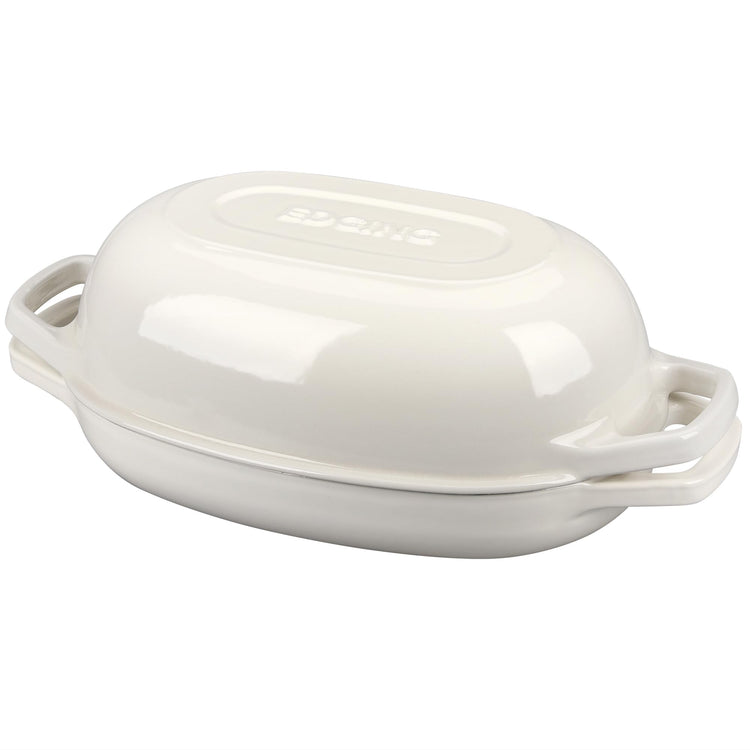 Enameled Cast Iron Oval Dutch Oven Pot with Lid