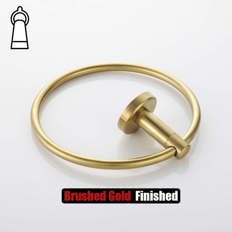 Towel Ring Brass Gold