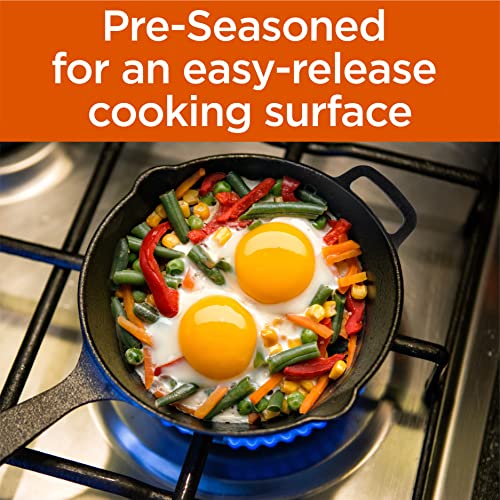 12 Inch Cast Iron Skillet with Silicone Grip Handle (12" Skillet)