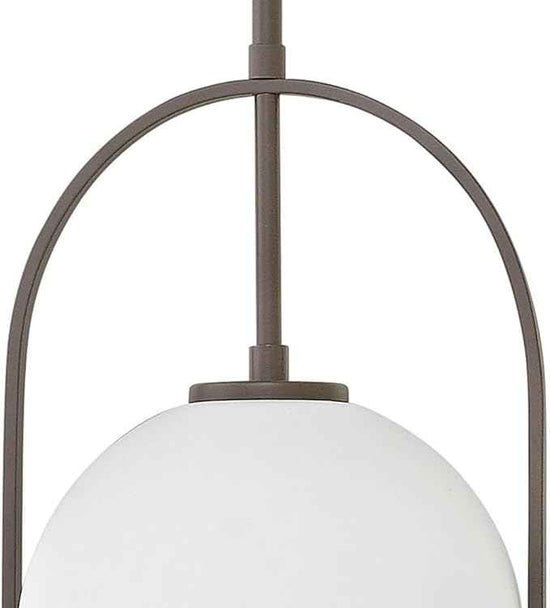 Hinkley Somerset 3407KZ Small Pendant Light, Adjustable Height, for Even or Sloped Ceilings, Etched Opal Globe, Vintage Chic, Buckeye Bronze