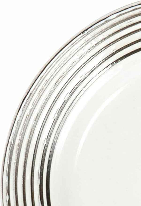 16 Piece Dinnerware Set, Ceramic Plates and Bowls Sets for 4, Microwave and Dishwasher Safe, Handcrafted Tree Bark Series Dish Set, White Birch